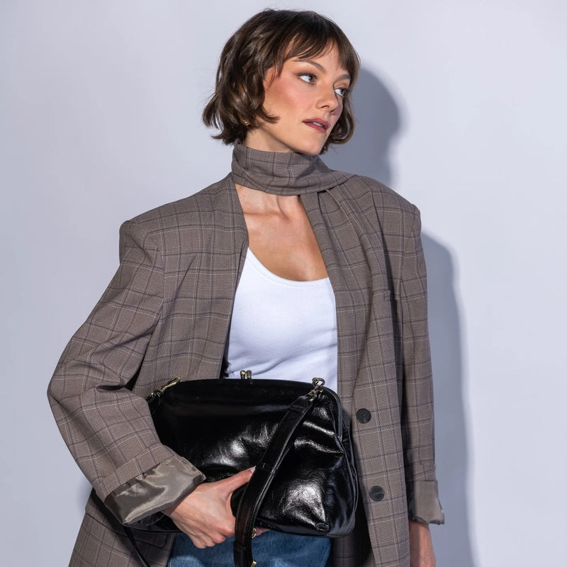 HOBO Alba Frame Large Shoulder Bag - Black