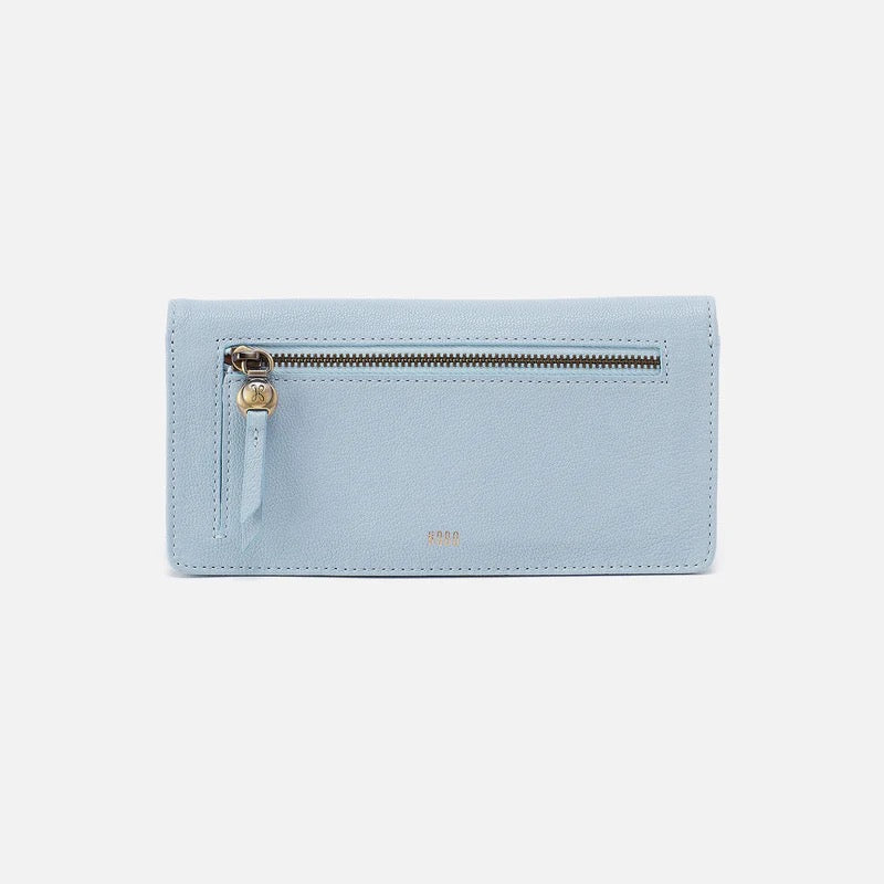 HOBO Hutton Large Wallet - Micrograin Leather | Sky Blue