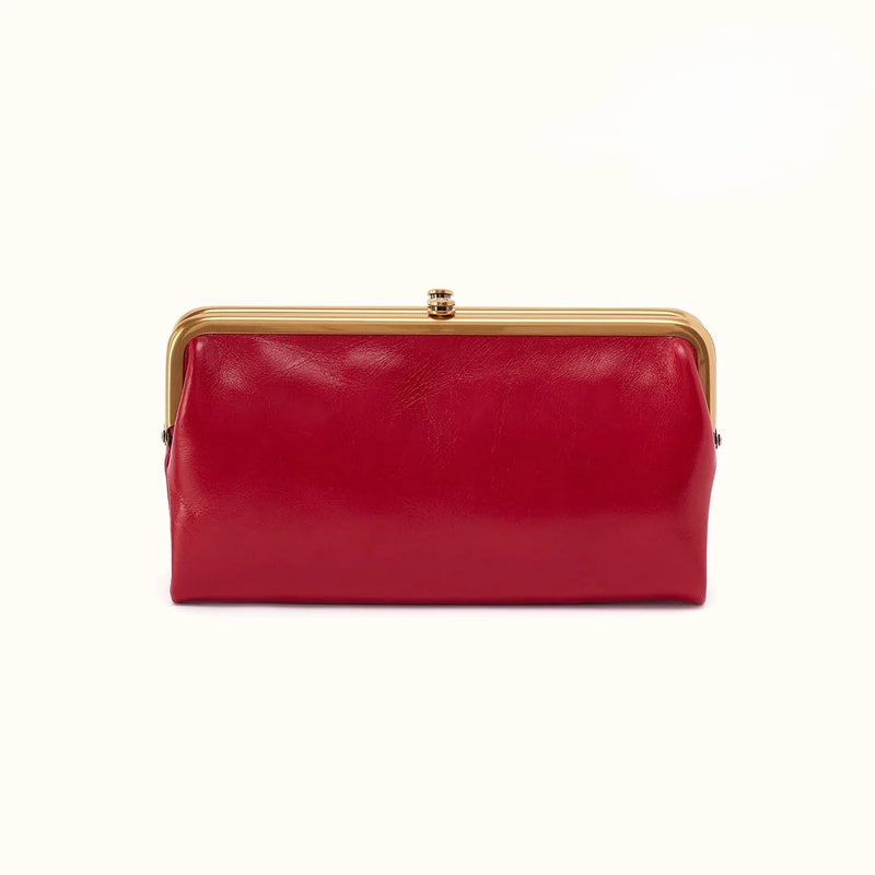 HOBO Lauren Clutch Wallet - Polished Leather - True Red