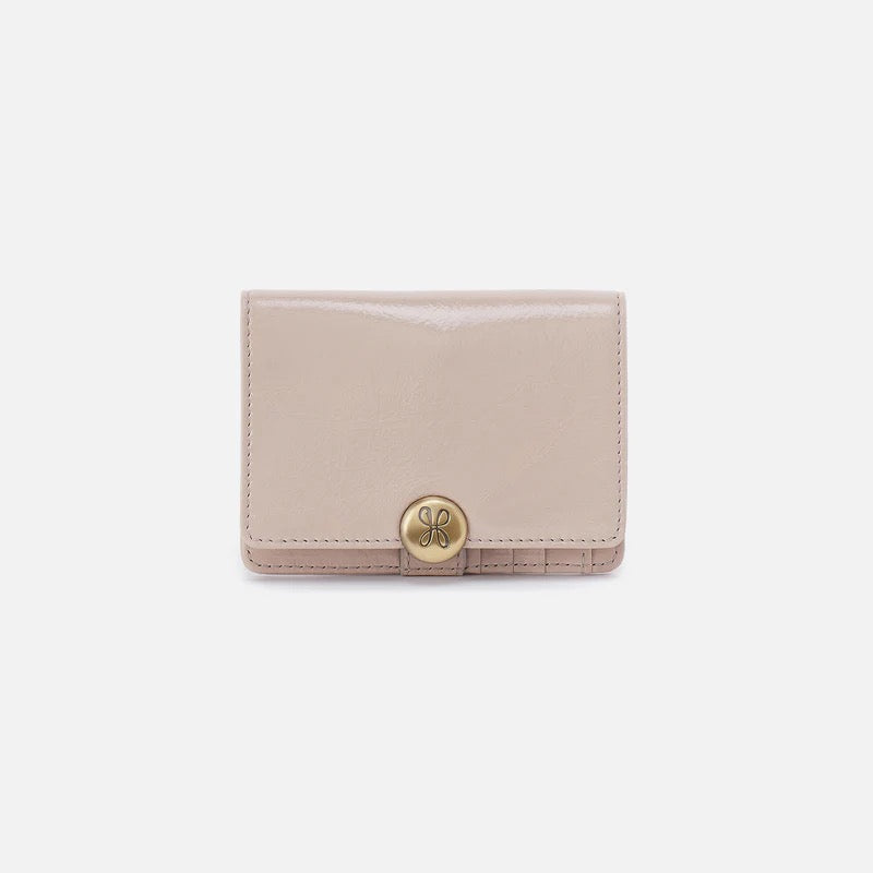 HOBO Hutton Small Wallet - Gloss Leather | Stone Gloss