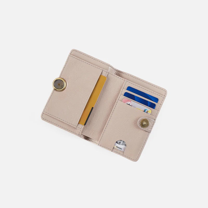 HOBO Hutton Small Wallet - Gloss Leather | Stone Gloss