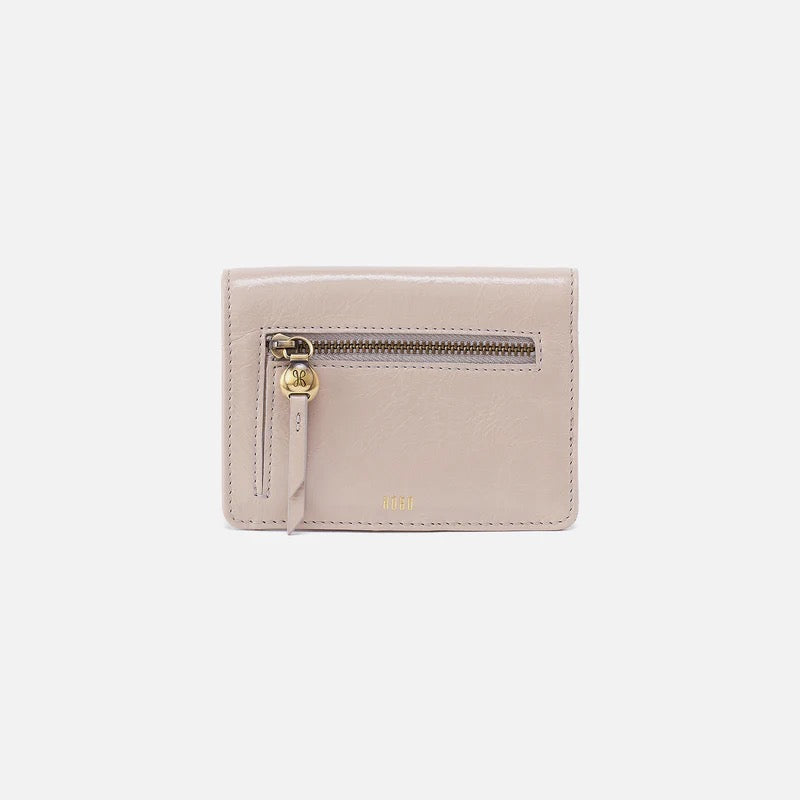 HOBO Hutton Small Wallet - Gloss Leather | Stone Gloss