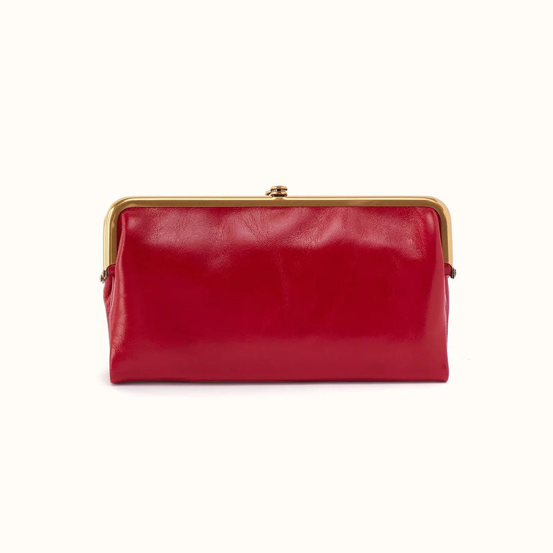 HOBO Lauren Clutch Wallet - Polished Leather - True Red