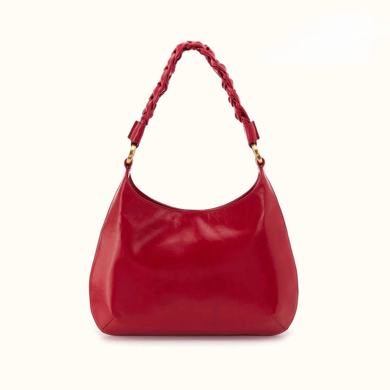 HOBO Madison Shoulder Bag - Polished Leather - True Red