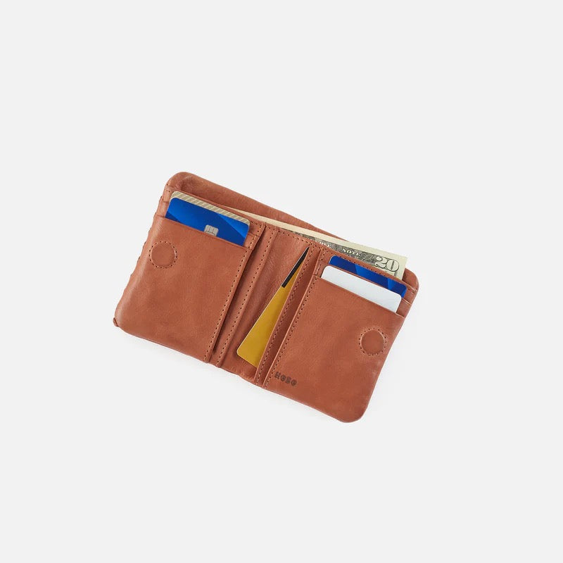 HOBO Lumen Mini Bifold Compact Wallet - Washed Leather | Harvest Wheat