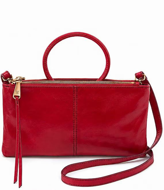 HOBO Sable Crossbody - Polished Leather | True Red