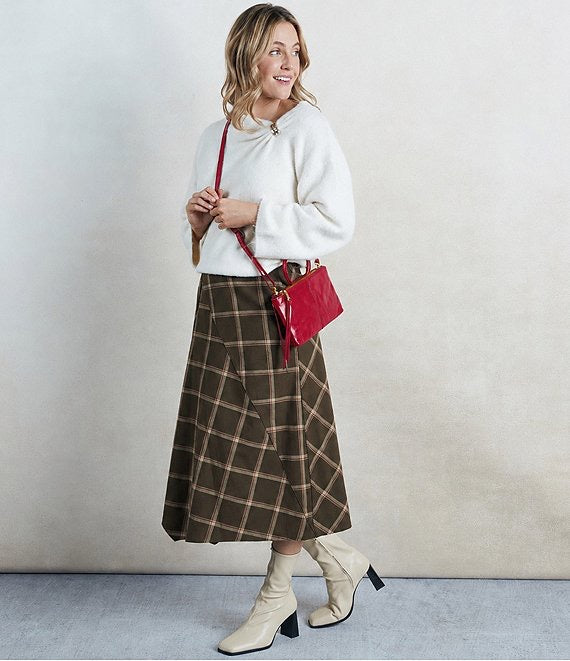 HOBO Sable Crossbody - Polished Leather | True Red