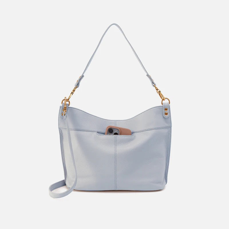 HOBO Pier Crossbody Bag - Pebbled Leather | Indigo Cloud