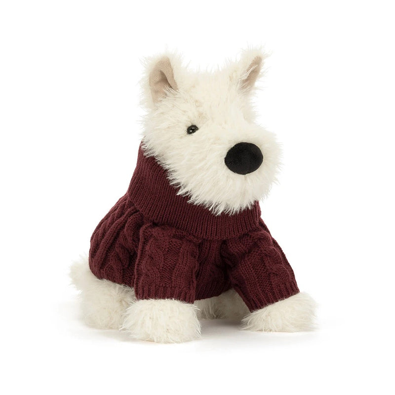 Jellycat Munro Scottie Dog 'Winter Jumper' Medium Plush