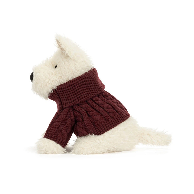 Jellycat Munro Scottie Dog 'Winter Jumper' Medium Plush