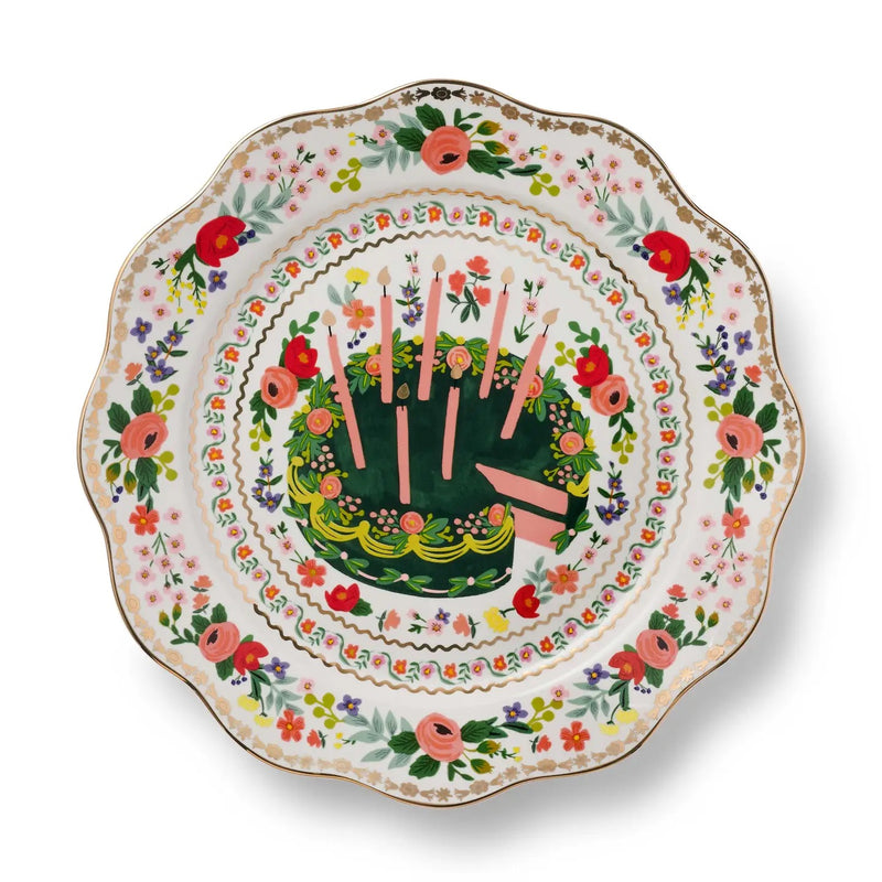 RIFLE PAPER CO. Floral Cake Celebration Plate