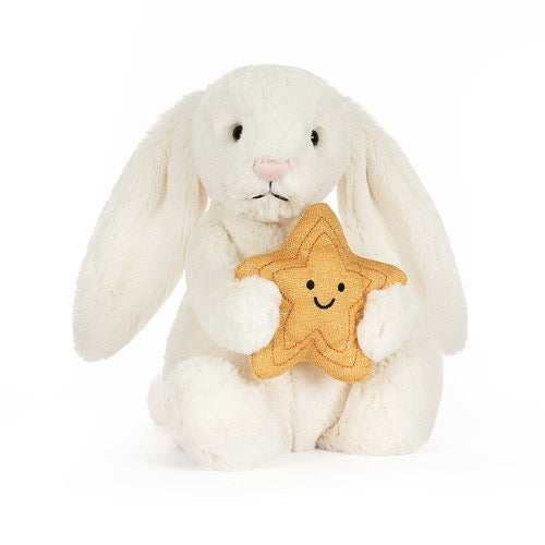 Jellycat Bashful Cream Bunny with Star Plush
