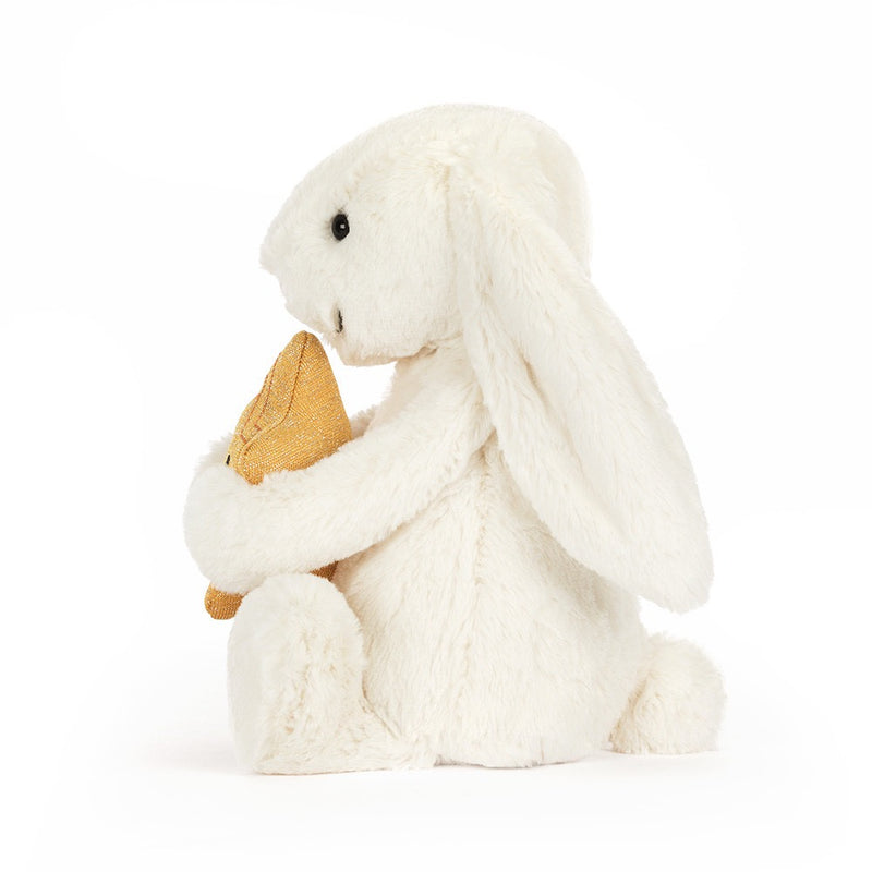 Jellycat Bashful Cream Bunny with Star Plush