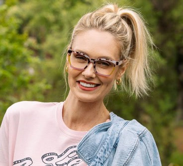 Peepers Readers - Birdie - Pink Chai Colorblock (with Blue Light Focus™ Eyewear Lenses)