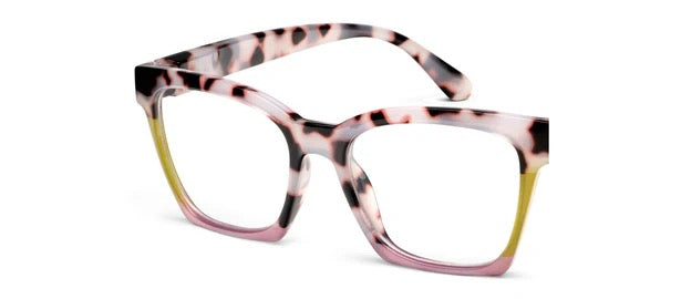 Peepers Readers - Birdie - Pink Chai Colorblock (with Blue Light Focus™ Eyewear Lenses)