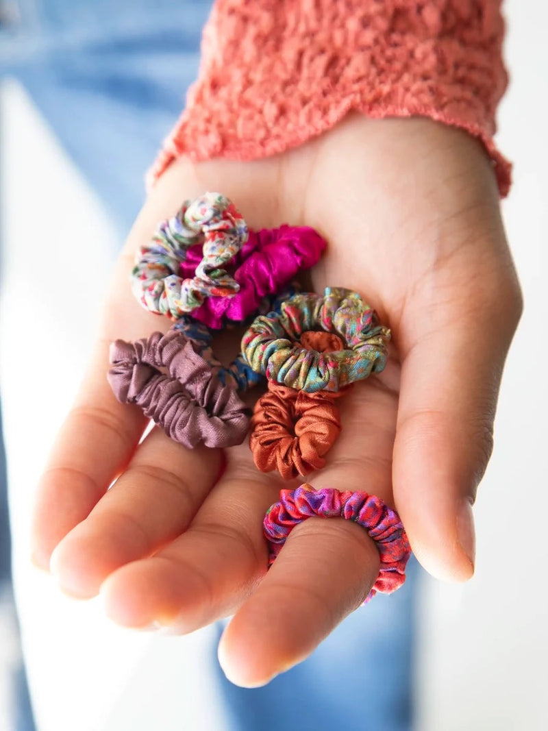 Natural Life® Mini Satin Scrunchie, Set of 8 - Rainbow