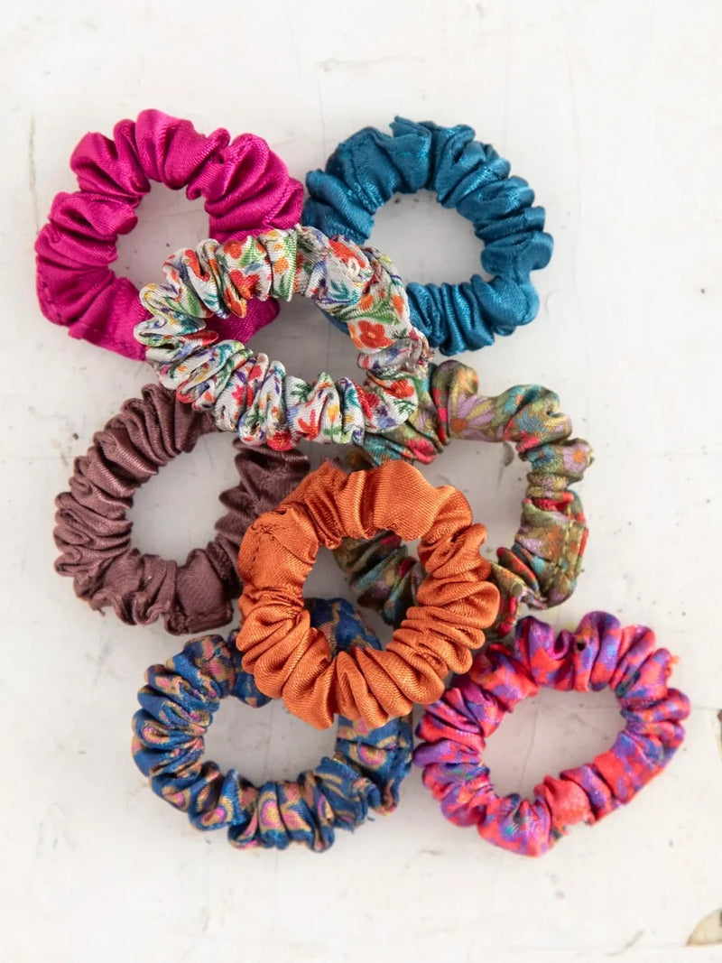 Natural Life® Mini Satin Scrunchie, Set of 8 - Rainbow