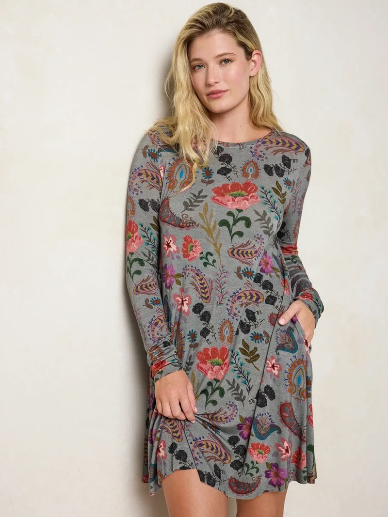 Natural Life Stevie Knit Mini Dress - Femme Folk Teal