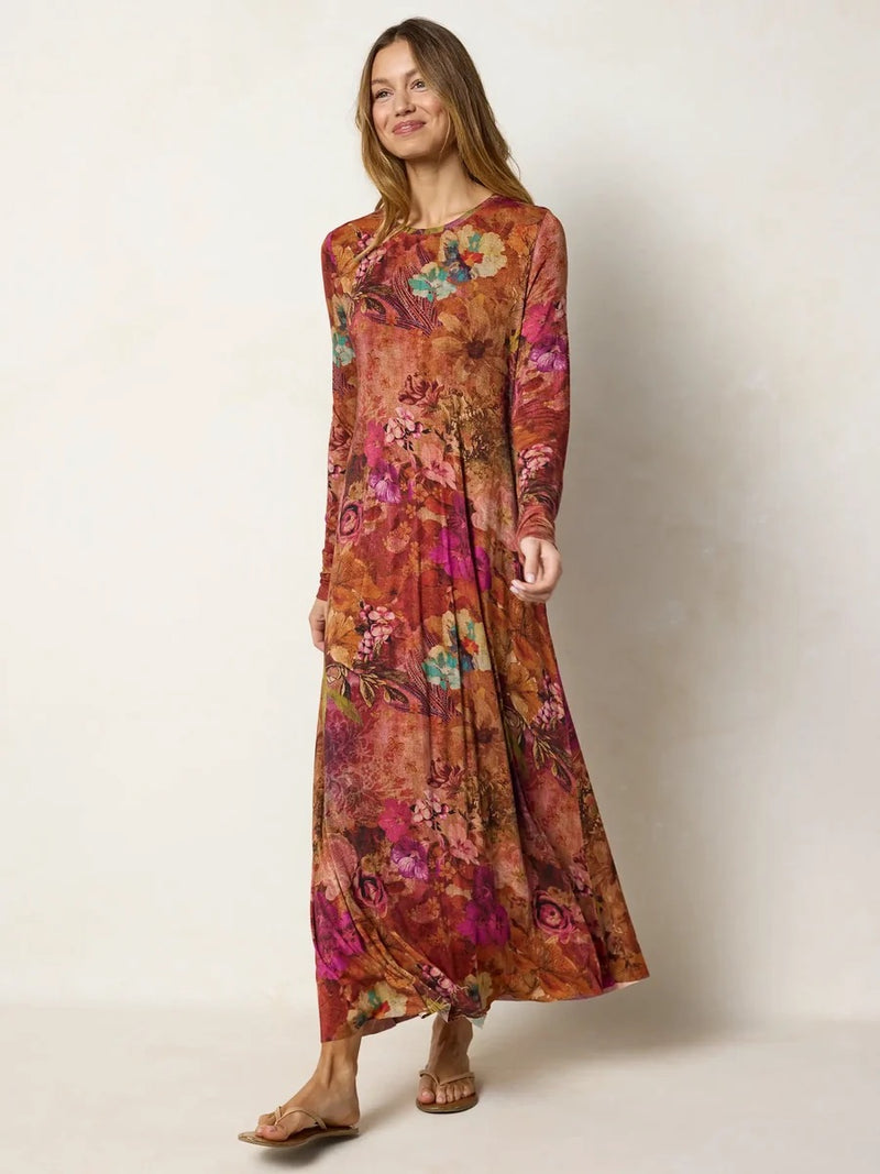 Natural Life Stevie Knit Maxi Dress - Electric Garden Autumn