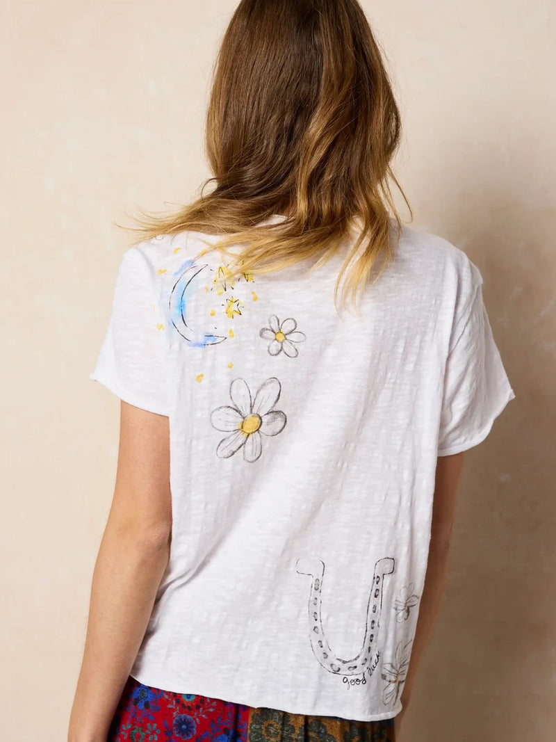 Natural Life Aiden Cotton Tee - White Live Happy