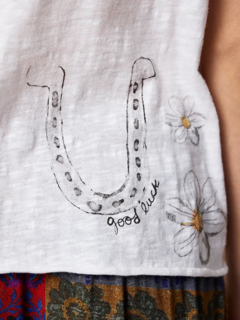 Natural Life Aiden Cotton Tee - White Live Happy