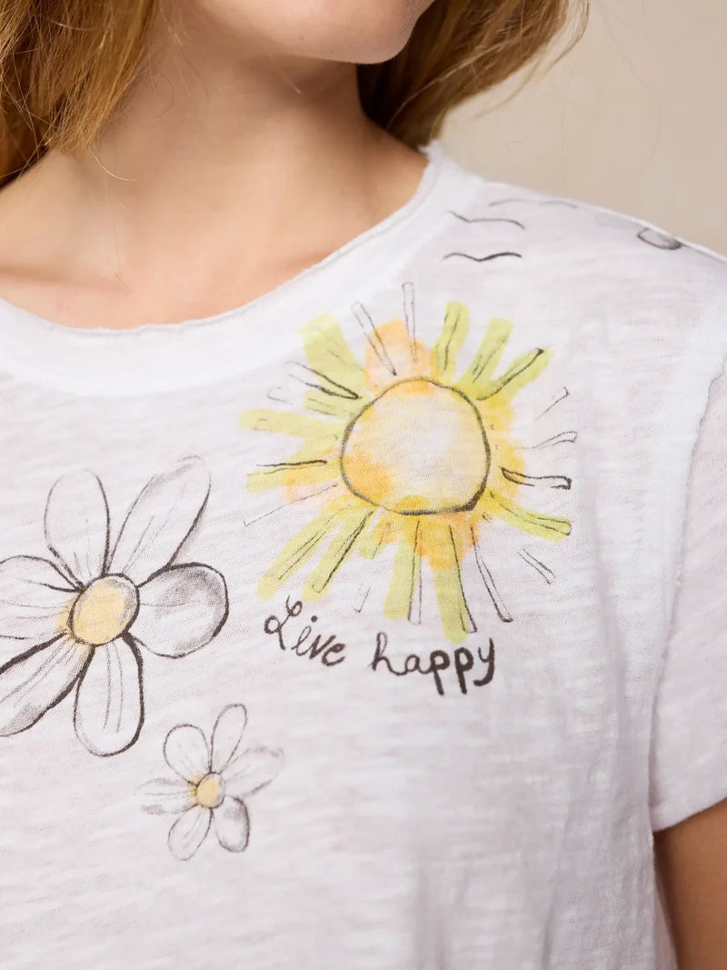 Natural Life Aiden Cotton Tee - White Live Happy