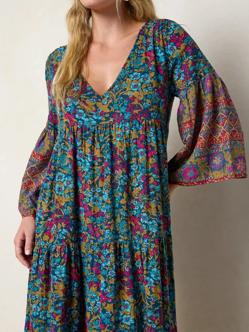 Natural Life Charlotte Midi Dress - Harvest Meadow Navy