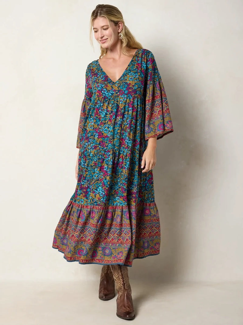 Natural Life Charlotte Midi Dress - Harvest Meadow Navy