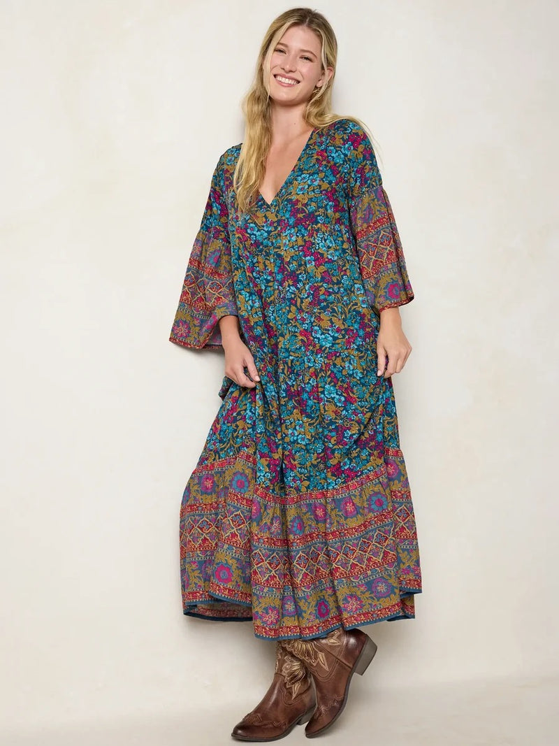 Natural Life Charlotte Midi Dress - Harvest Meadow Navy