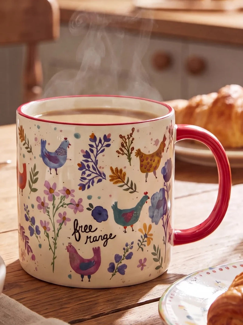 Natural Life® Bungalow Mug -  Free Range Chickens