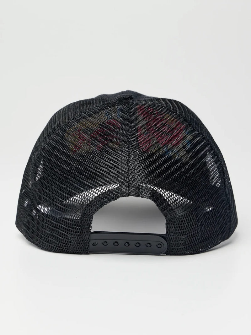Natural Life Needlepoint Trucker Hat - Dark Flower