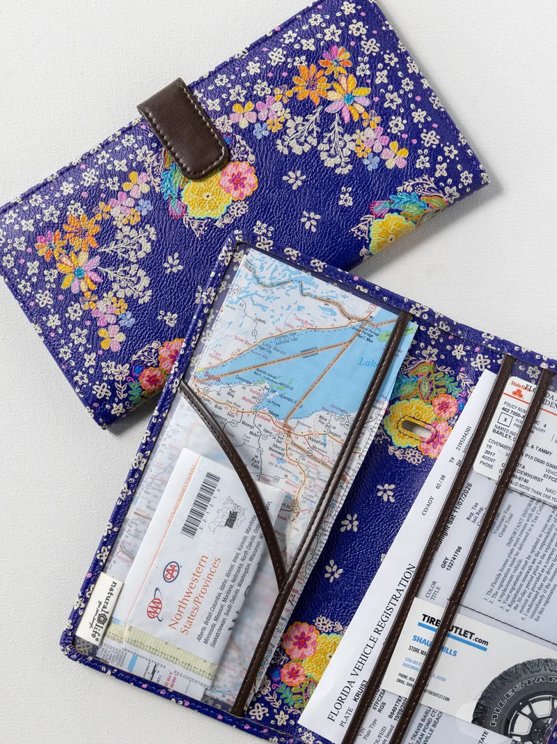 Natural Life Car Document Holder - Tropic Bandana Navy