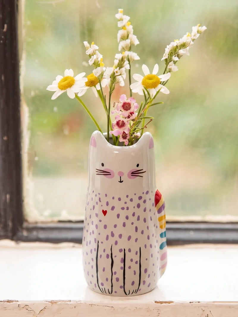 Natural Life® Cutest Little Bud Vase - Stone Grey Cat