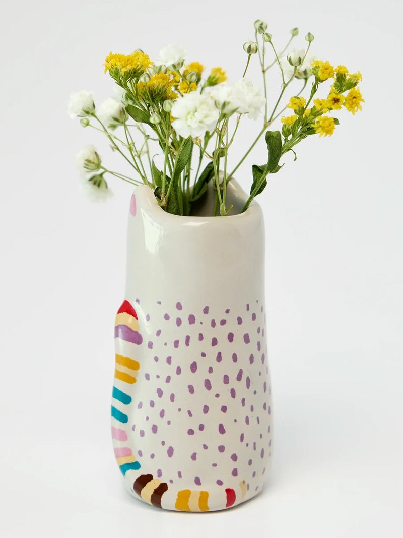 Natural Life® Cutest Little Bud Vase - Stone Grey Cat