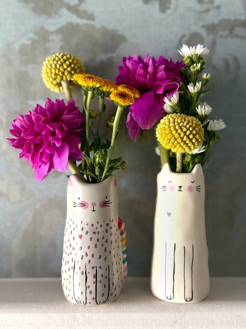 Natural Life® Cutest Little Bud Vase - Stone Grey Cat