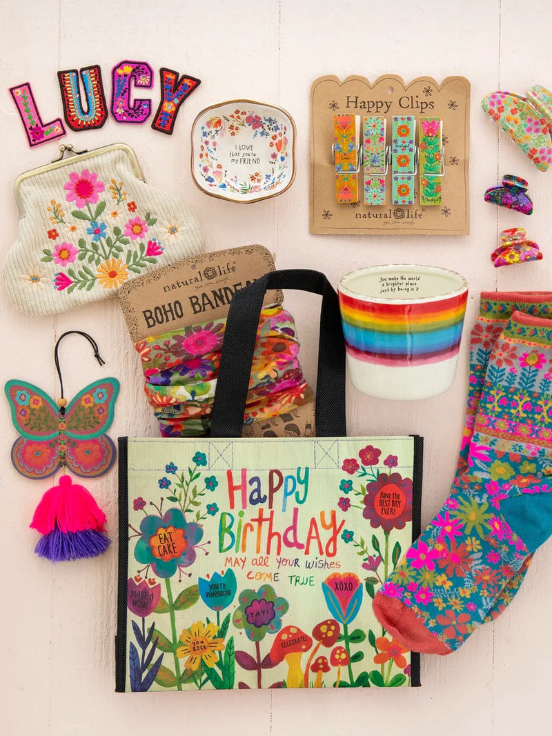 Natural Life Recycled Medium Happy Bag - Happy Birthday