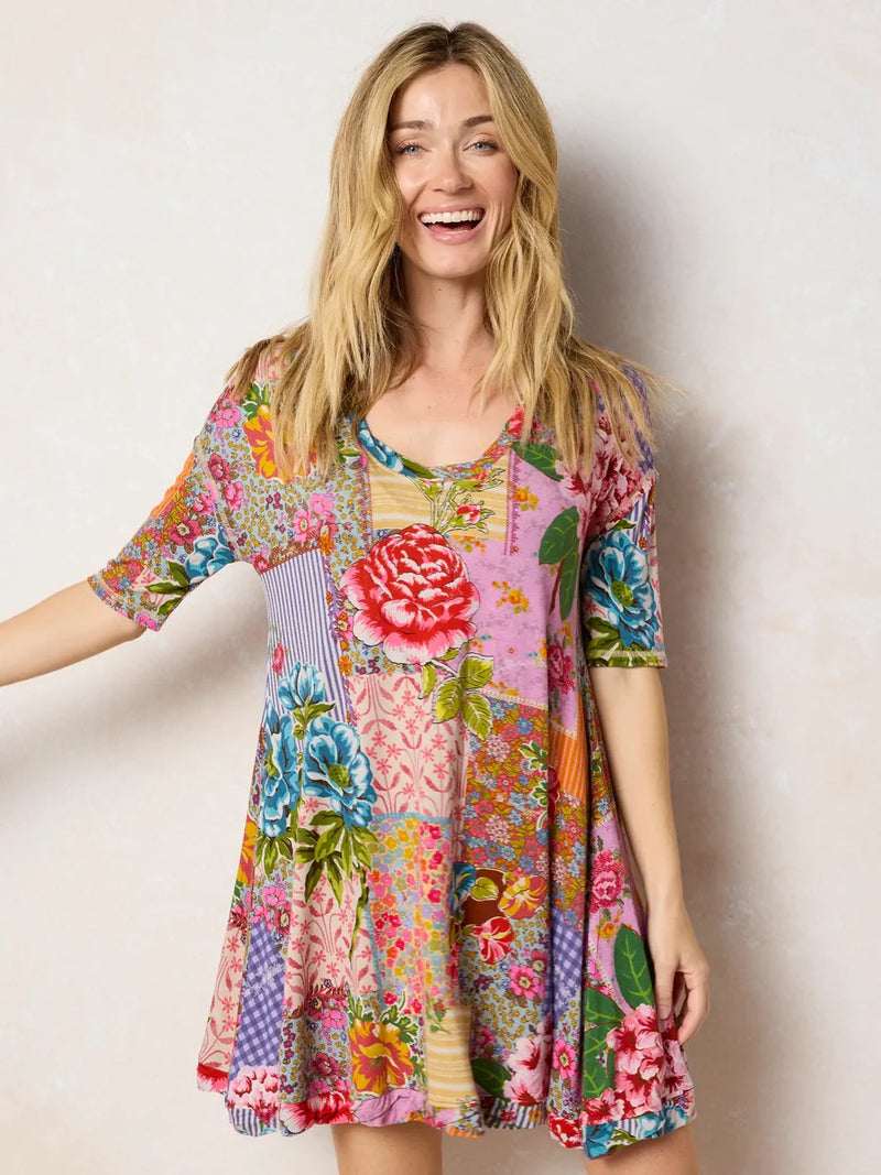 Natural Life All Day "ButterSoft" Mini Dress - Vintage Treasure Pink