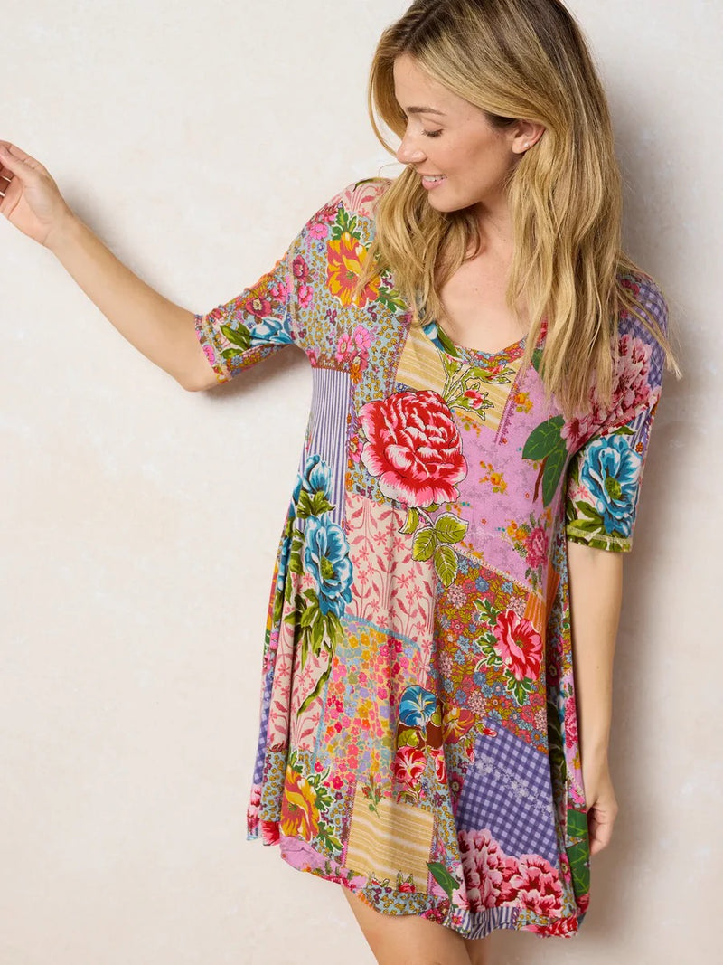 Natural Life All Day "ButterSoft" Mini Dress - Vintage Treasure Pink