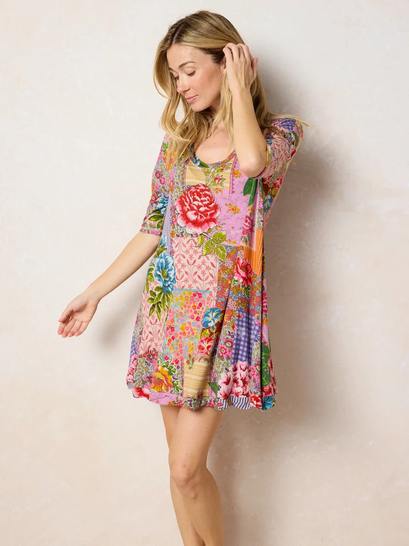 Natural Life All Day "ButterSoft" Mini Dress - Vintage Treasure Pink