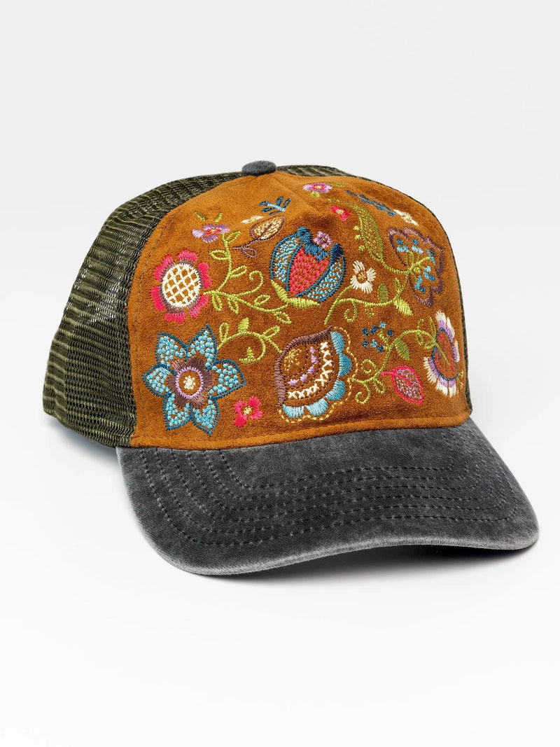 Natural Life Embroidered Trucker Hat -  Camel