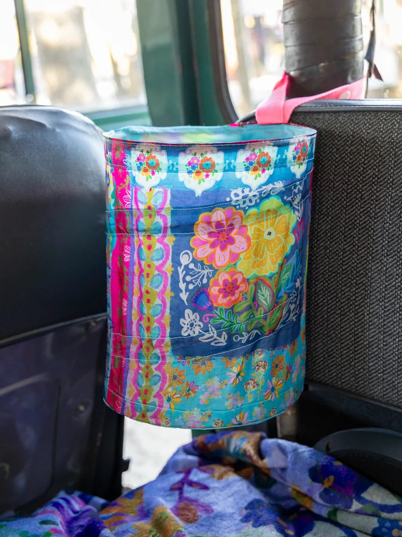 Natural Life® Mini Pop-Up Car Trash Can - Floral Patchwork