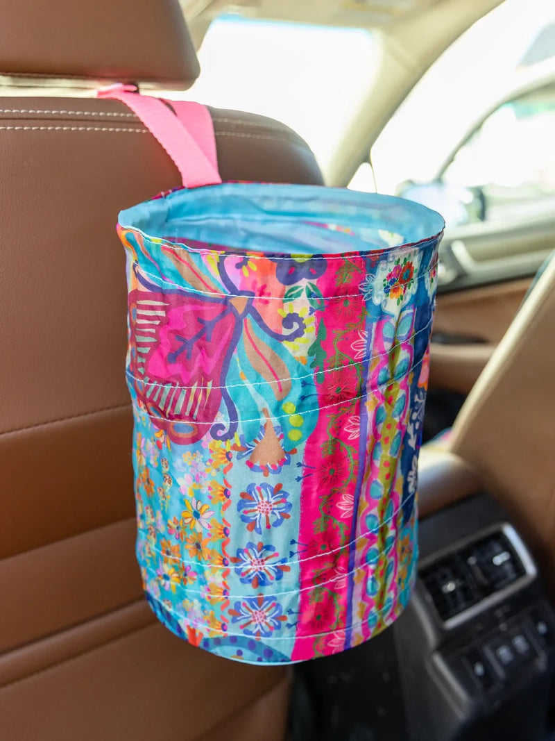 Natural Life® Mini Pop-Up Car Trash Can - Floral Patchwork