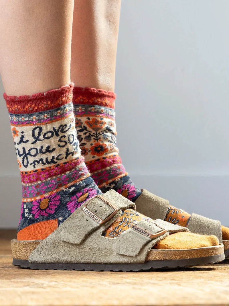 Natural Life Boxed Boho Sock, Set of 3 - I Love You So Much