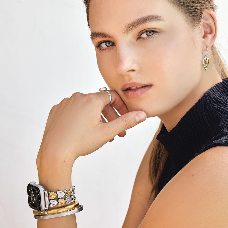 Brighton Cascade Heart Watch Band - Two-Tone