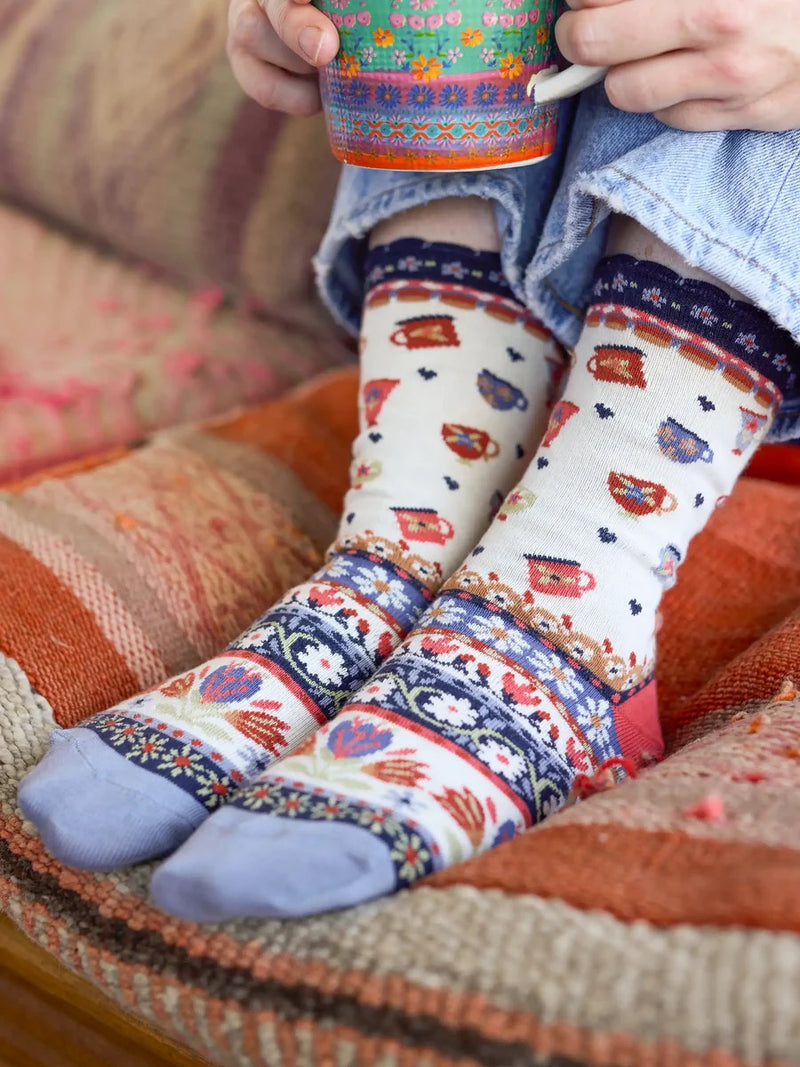 Natural Life Boxed Boho Sock, Set of 3 - Coffee Cups