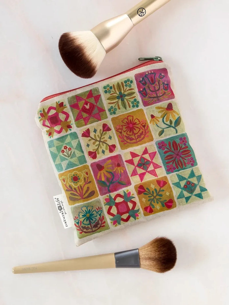 Natural Life Mini Makeup Removing Boho & Cloths Set - Folk Quilt Patchwork Cream