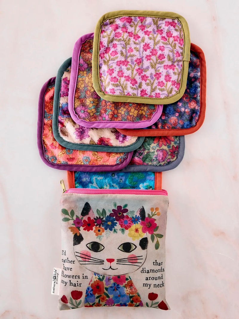 Natural Life Mini Makeup Removing Boho & Cloths Set - Cat Flowers