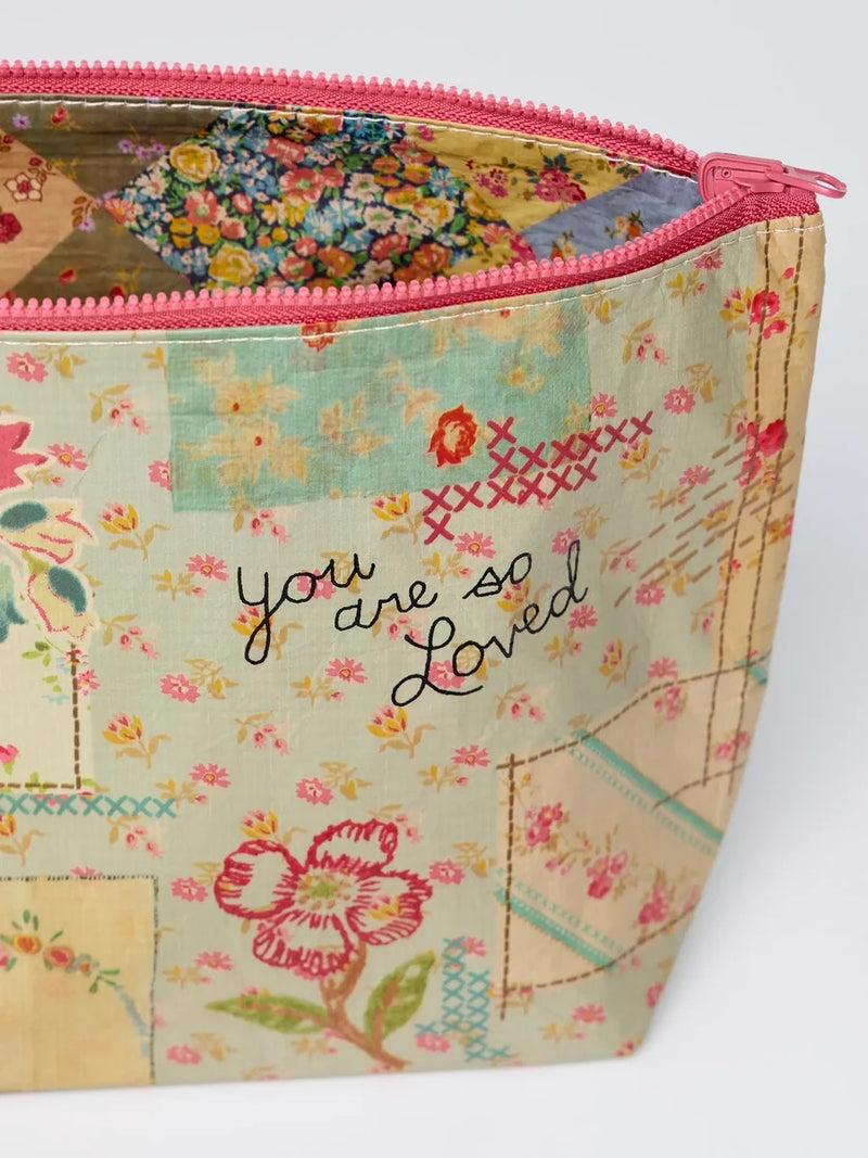 Natural Life® Recycled Reversible Zipper Pouches, Set of 2 - Flea Market Flora