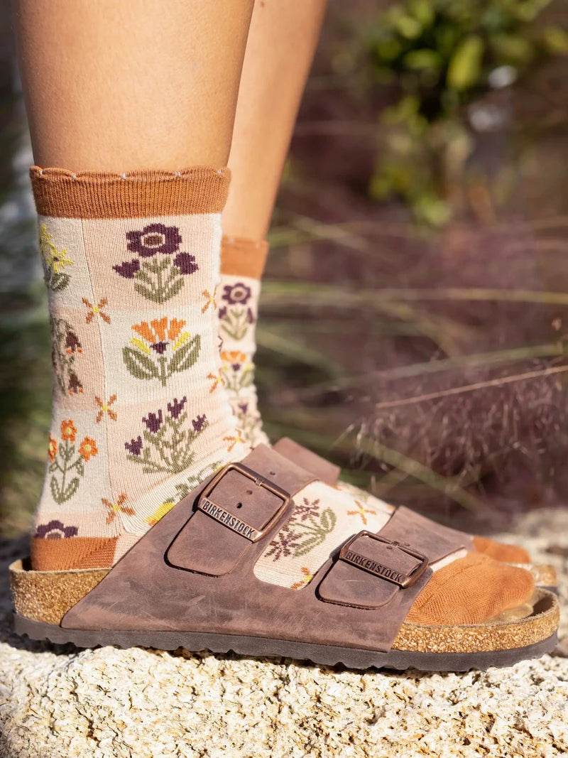 Natural Life Boxed Boho Sock, Set of 3 - Garden Patch Blush