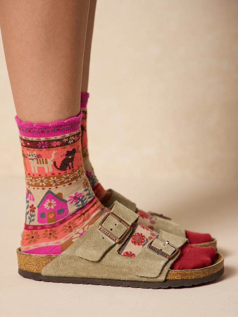 Natural Life Boxed Boho Sock, Set of 3 - Cat